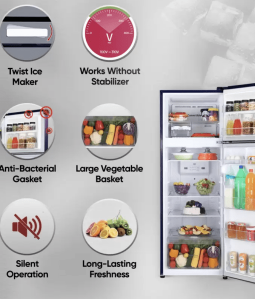 LG 272 L Frost Free Double Door 2 Star Refrigerator  (Blue Euphoria, GL-S312SBEY) - Image 2